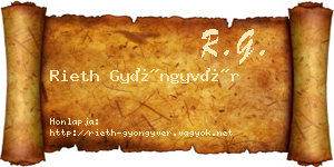 Rieth Gyöngyvér névjegykártya